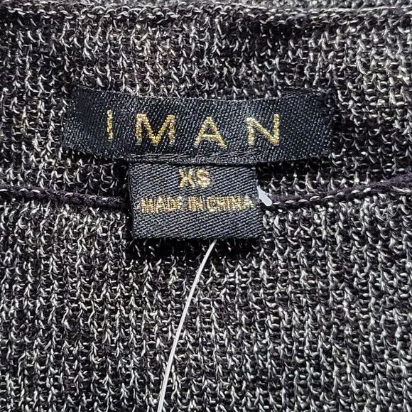 Iman Black Metallic Long Sleeve Tie Front Cardigan Sz XS - Picture 5 of 11